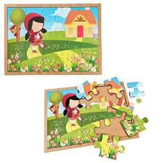 Imagem de Quebra-Cabeça Chapeuzinho Vermelho Brinquedo Educativo MDF