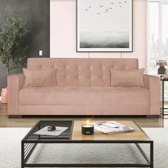 Imagem de Sofá Cama 3 Lugares Jobim Suede Rosê - Amarena Móveis