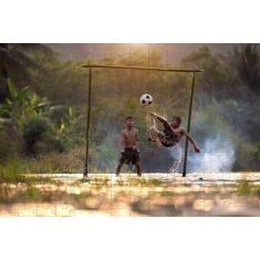 Imagem de Kit 4 Quebra-Cabeças Cognitivos Para Idosos E Crianças - Futebol Arte