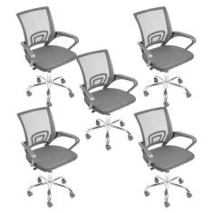 Imagem de Kit 5 Cadeiras Para Escrit rio Diretor Tela Mesh Tok 3310 Or