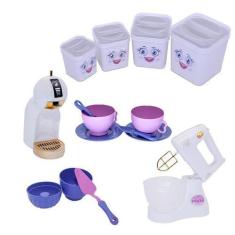 Imagem de Cozinha Menina Brinquedo Infantil Xícaras Batedeira 15 Peças - Altimar