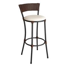 Imagem de Banqueta para Cozinha Fortaleza 94x 50x 45cm Marrom/Branco