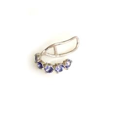 Imagem de Brinco Piercing Vivid Cristal Tanzanita Folheado Rodio