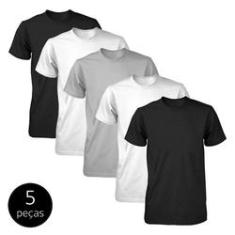 Imagem de Kit com 5 Camisetas Masculina 100% Poliéster Colors