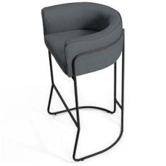 Imagem de Kit 03 Banquetas Decorativas Fixa Base de Aço  Betina D02 Veludo  B-317 - Lyam Decor