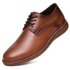 Imagem de Tênis Oxford masculino casual com cadarço, Marrom-2393, 42