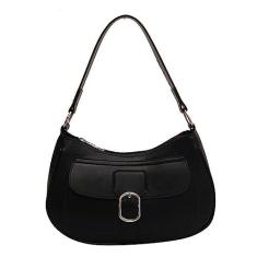 Imagem de Bolsas femininas de mão crescente para mulheres, moda feminina, bolsa axila, alça superior, Preto