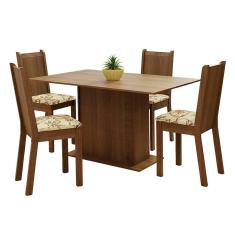 Imagem de Conjunto Jantar Madesa Luana Mesa Madeira 4 Cadeiras Lírio