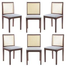 Imagem de Kit 6 Cadeira Sala De Jantar Steve Amêndoa Gran Belo