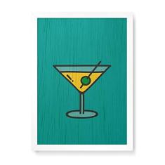 Imagem de Arte Maníacos Quadro Decorativo em Madeira Bebida Coquetel - 23x16,25cm (Moldura caixa em laca )