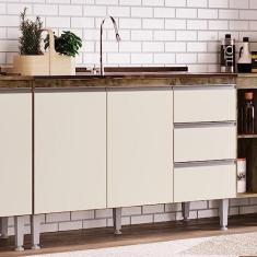 Imagem de Balcão de Pia 3 Gavetas 2 Portas Athena Irm Itaúba/off White