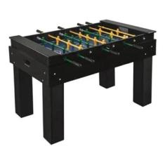 Imagem de Mesa Pebolim Oficial Ferros Embutido Totó Preto Bolas Barata