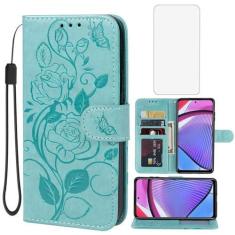 Imagem de Vavies Capa para Moto G Power 2024, capa carteira Motorola G Power 2024 5G com protetor de tela de vidro temperado, capa flip de couro com suporte para cartão de crédito para Motorola Moto G Power