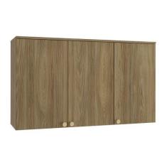 Imagem de Armário Aéreo Com Led Cozinha 120 Cm 3 Portas 2 Prateleiras Organizado