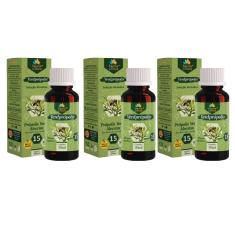 Imagem de Extrato Própolis Puro Kit com 3 Verde Alecrim 15% Imunidade Vitamina Aquoso 30 ml Natural