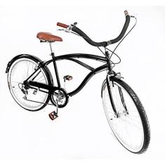 Imagem de Bicicleta Aro 26 Masculino Beach Estilo Retrô Preto
