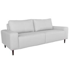 Imagem de Sofá 04 Lugares Sala de Estar Recepção 280cm Bipartido Brad Couro Bran