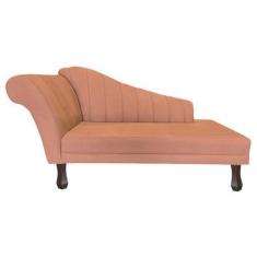 Imagem de Recamier Divã Para Sala Cecilia Pés Retro Tabaco 1.60cm Veludo Coral -