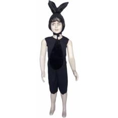 Imagem de Fantasia Coelho Páscoa Macacão Preto Infantil Menino e Menina Coelhinh