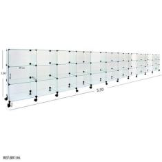 Imagem de Balcão de Atendimento Modulado em Vidro com Rodízios - 5,50 x 1,00 x 0