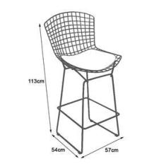 Imagem de Banqueta Bertoia  D80 Assento Marrom