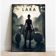 Imagem de Quadro decorativo Poster A4 Lara Croft Custom Trx 850 Moto Arte