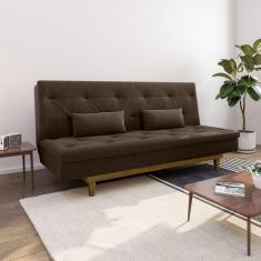 Imagem de Sofá Cama 3 Lugares em Suede Tokio Yescasa Marrom/Castanho
