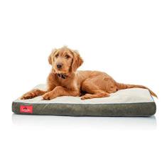 Imagem de Cama de espuma viscoelástica desfiada para cães — Capa lavável — Cama ortopédica para animais de estimação — 28 x 18 polegadas — cáqui