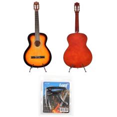 Imagem de Kit violão land acustico nylon sunburst LN-39 sb capotraste pba 07