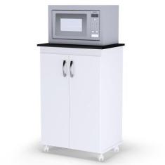 Imagem de Balcão Micro-Ondas Multiuso Vitória Com 02 Portas Branco - Desk Design