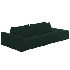 Imagem de Sofá Ilha Modular com Puff para Sala Living 232cm Georgia K04 Veludo Verde - Mpozenato