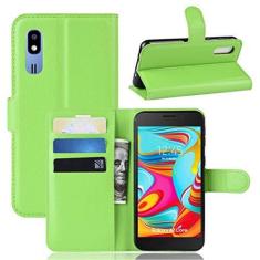 Imagem de Capa para Samsung A2 Core carteira de couro com suporte flip capa para Samsung A2 Core capa de proteção de telefone A capa com design simplificado