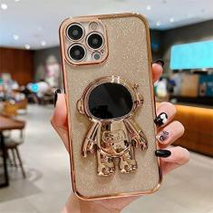 Imagem de Capa Galvanizada Astronauta para iPhone 11 12 13 14 Pro Max XS Max X XR 14 Plus 13 Pro Capa Soft Glitter Kickstand, T2, para iPhone 14Pro