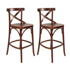 Imagem de Kit 2 Banquetas Alta com Encosto Vittória X 104 Cm Madeira Maciça Pinhão CCS