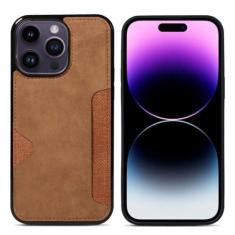Imagem de Capa de telefone com suporte de cartão para iPhone 15 14 13 12 11 Pro Max Mini XS XR X SE 2020 2022 7 8 Plus Capa de couro PU carteira, marrom, para iPhone 13 Pro
