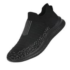 Imagem de changshen Tênis de caminhada masculino leve e respirável para corrida de estrada sem cadarço, Preto, 39