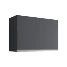 Imagem de Armário Aéreo Cozinha Andréia 2 Portas 80 Cm Cinza Fosco Ajl Móveis