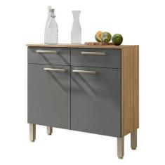 Imagem de Balcão De Cozinha 90cm Nala 2 Portas 2 Gavetas - Kits Paraná - Kits Pa