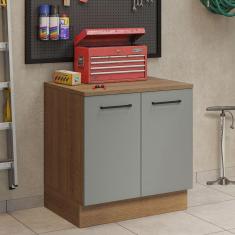 Imagem de Balcão Multiuso 80cm 2 Portas Rustic/cinza Madesa