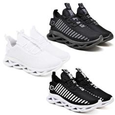 Imagem de Kit 3 Tênis Trança Preto Branco, White e Black, 39