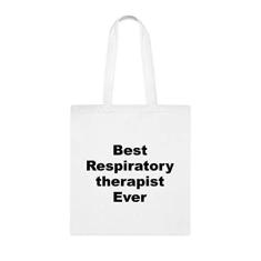 Imagem de Bolsa tote para terapeuta respiratório, Melhor bolsa para terapeuta respiratório, presente para terapeuta respiratório, bolsas reutilizáveis para um de Natal, Branco
