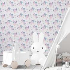 Imagem de Papel De Parede Adesivo Unicórnio Lilás N03084 0,58X3,00M