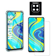 Imagem de Kit Capa Antishock Compatível Xiaomi Redmi Note 9 Pro + Película Vidro + Película Nano Flexível Câmera (Não serve Note 9)