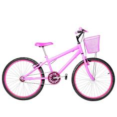 Imagem de Bicicleta Infantil Feminina Aro 24 Alumínio Rosa E Pink