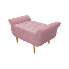 Imagem de Recamier Estofado Ari 100 cm Solteiro Suede Rosa Bebê - Amarena Móveis