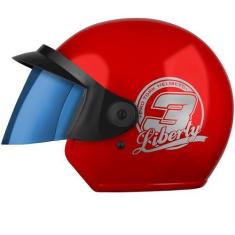Imagem de Capacete Moto Aberto Pro Tork Liberty Three 3 Viseira Iridium, VERMELH