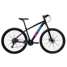 Imagem de  Bicicleta Aro 29 Ksw Xlt 24v Freios Hidráulicos Garfo Suspensão Mtb - Preto\Pink\Azul