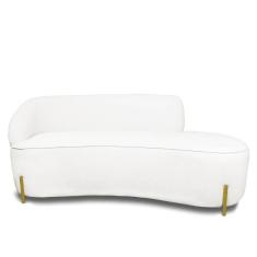 Imagem de Sofá 4 Lugares Orgânico 220cm Pé Ferro Dou Morgan Bouclê L01 - D`rossi Cor Off White