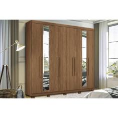 Imagem de Guarda Roupa Casal 8 Portas (2 c/ Espelho) e 4 Gavetas c/ Pés Master New 8.4 Jatobá - Santos Andirá
