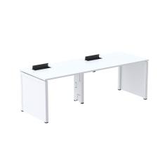 Imagem de Mesa de Plataforma Simples para 2 Pessoas Corporativa 150x792/2p Pscpp150/792/2p Branco
